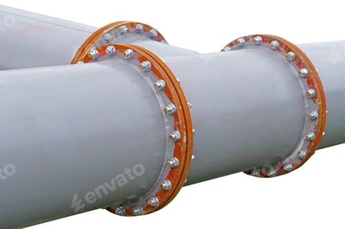 Preview: Pipe Flange With Bolts Connecting Between Pipe And Water Tank