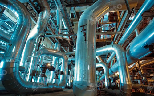 Preview: Industrial Zone, Steel Pipelines, Valves And Ladders
