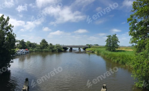 Preview: Highway Over A Canal In Friesland The Netherlands