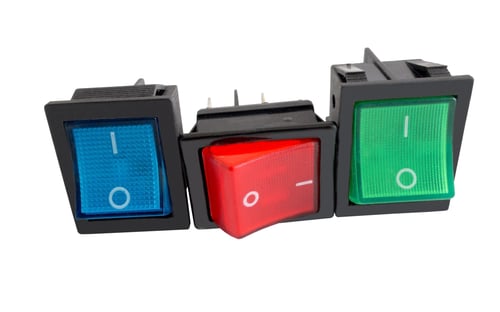 Preview: Electronic Component. Switch On White Background