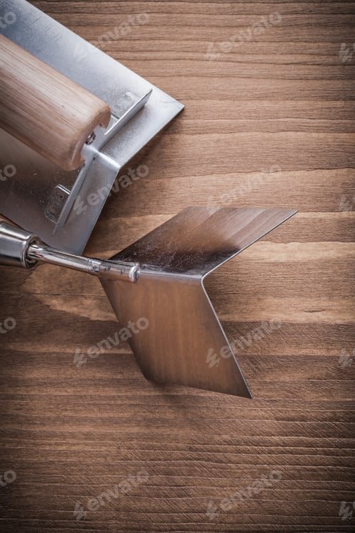 Preview: Vertical View Two Hand Angle Formers With Wood Handles.