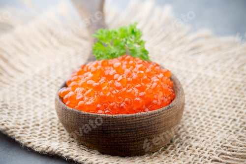 Preview: Red Caviar In The Wooden Spoon.