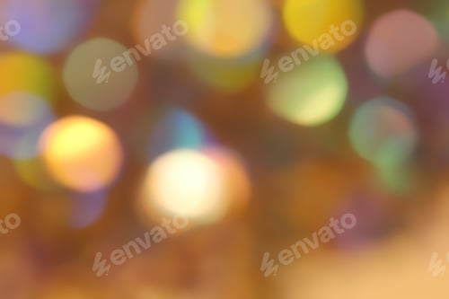 Preview: Blurred Abstract Creative Background. Gold And Yellow Background. Lens Flare. Colorful Bokeh Light