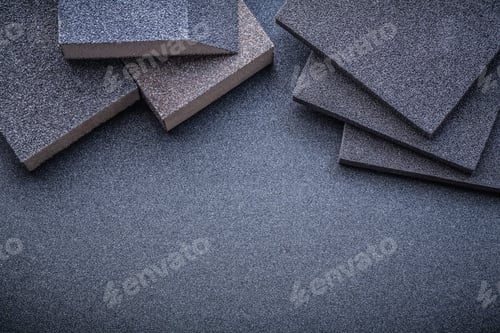 Preview: Abrasive Sponges On Polishing Sheet Horizontal View.