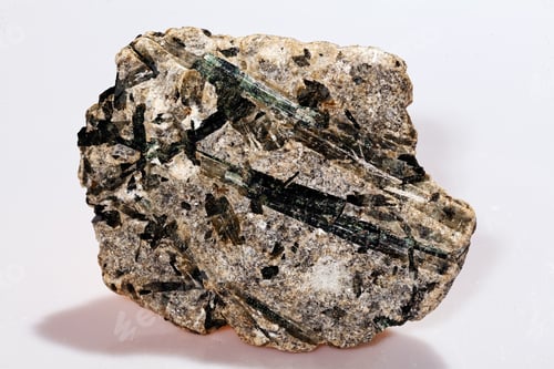 Preview: Actinolite Mineral Inosilicates With Talc On The White Background