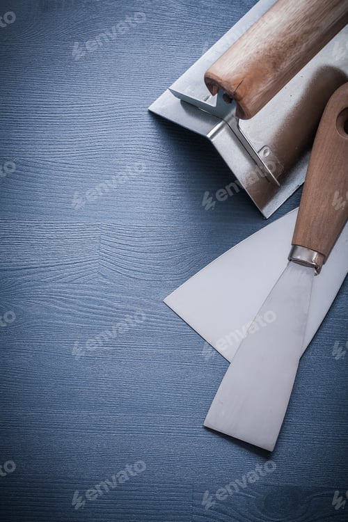 Preview: Two Paint Scrapers With Wood Handles And Angle Former.