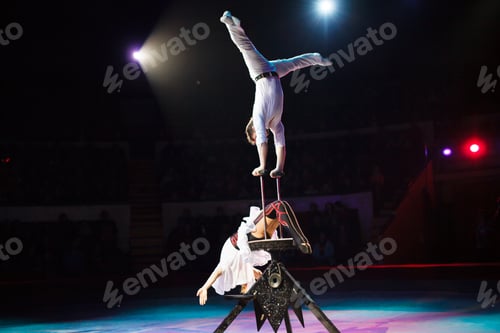 Vista previa: Performance Of Air Acrobats In The Circus.