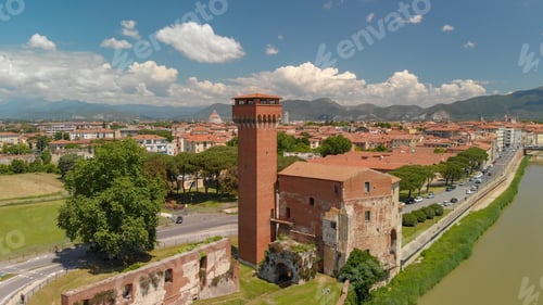 Preview: Aerial View Of Medieval Citadel In Pisa, Tuscany.