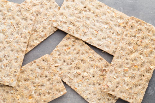 Preview: Stack Of Wholegrain Crispy Bread With Sunflower, Chia And Sesames Seeds