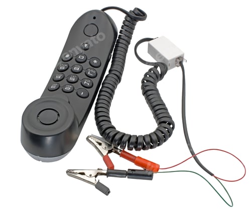 Preview: Black Telephone Handsets Isolated On White Background