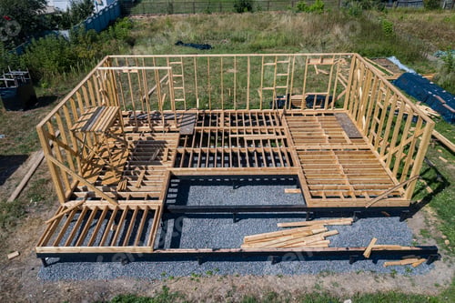 Preview: Construction Of A Frame House Top View.