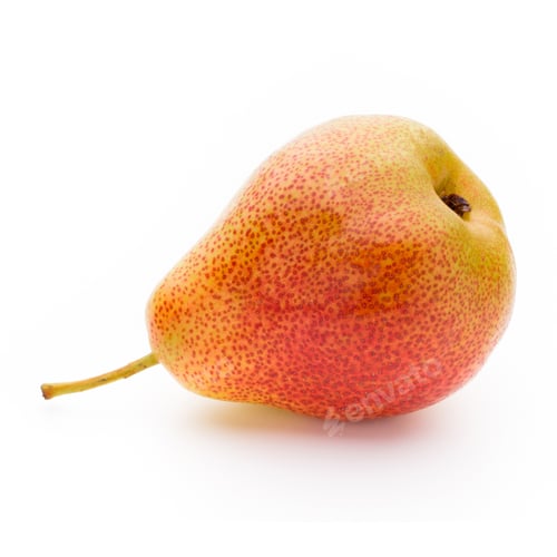 Preview: Fresh Bio Pear With Leaves On Isolated White Background.