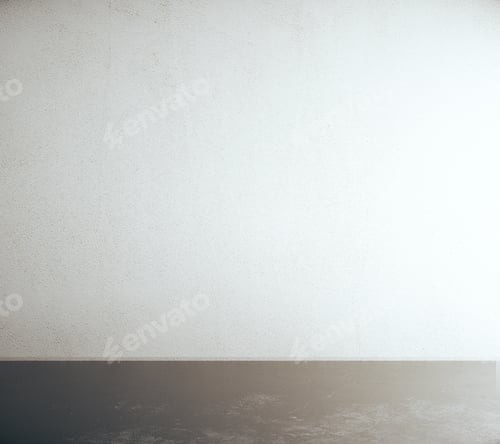 Preview: Blank Concrete Wall In Empty Room. Mock Up