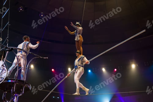 Preview: Performance Of Aerialists In The Circus Arena