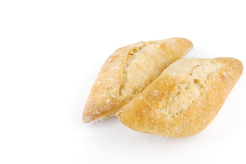 Preview: Two Fresh And Baked White Wheat Bread (Isolated On White Background)