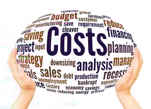 Preview: Costs Word Cloud Hand Sphere Concept On White Background.