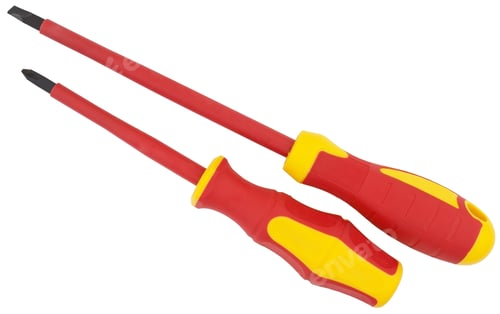 Preview: Electrician'S Tool, Screwdriver For Electricians Isolated On White Background
