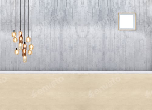 Preview: Stylish modern interior with decorative lighting and art