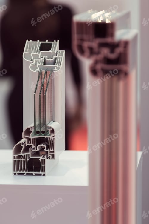 Preview: Cross-Section Aluminum Window Frames, Note Shallow Depth Of Field