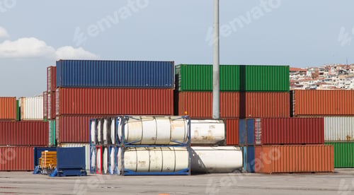 Preview: Containers Waiting To Transfer In A Port