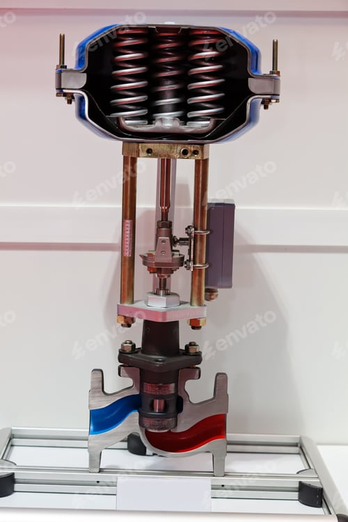Preview: Cross Section Of Fabric Engine Part With Helical Spring; Note Shallow Depth Of Field