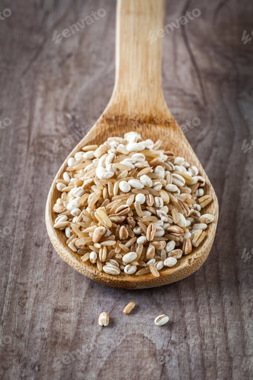 Preview: Mixed Raw Cereals On A Wooden Spoon