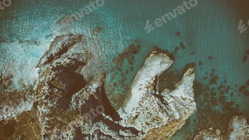 Preview: Overhead Aerial View Of Beautiful Coastline.
