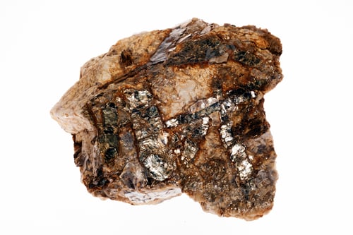Preview: Pegmatite, Muscovite And Biotite Granite On The White Background