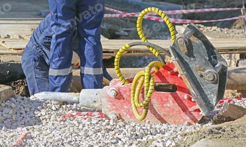 Preview: Hammer Attached Equipment For Drilling And Breaking On Construction Site
