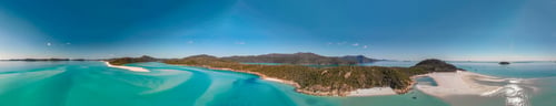 Preview: Whitehaven Beach, Australia. Panoramic Aerial View Of Coastline And Beautiful Beaches .