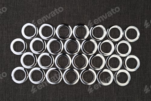 Preview: Glossy Nickel-Plated Or Chrome-Plated Eyelets For Attaching Curtains In The Design Workshop