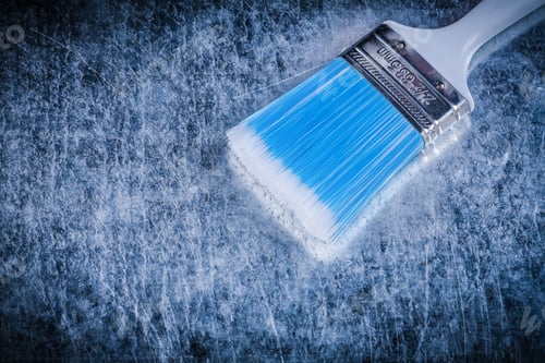 Preview: Paint Brush On Metallic Background Construction Concept.