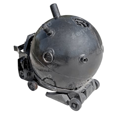 Preview: Naval Mine From The Second World War Over A White Background