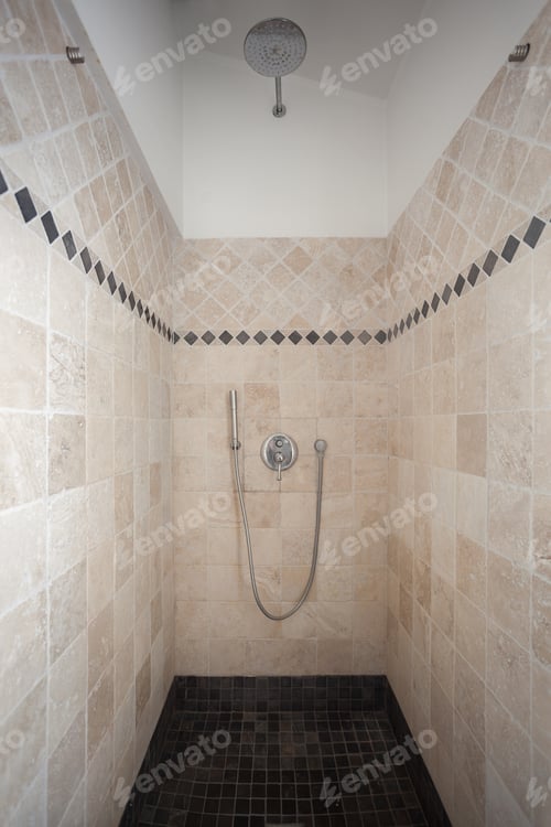 Visualização: Interior de banheiro rústico