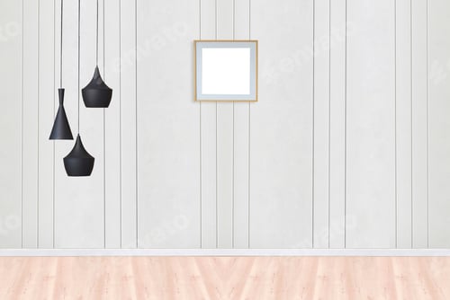 Preview: Modern Interior Design, Black Hanging Lamps and Picture