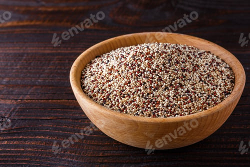 Preview: Mix Of Quinoa Grains On Dark Wooden Rustic Background