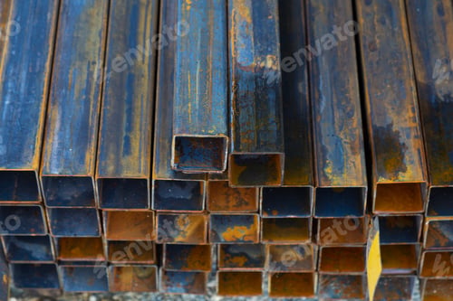 Preview: Metal Base Universal Background. Store Product Warehouse. Steel Tubes