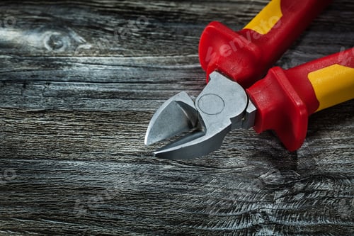 Preview: Cutting Pliers On Wooden Board.