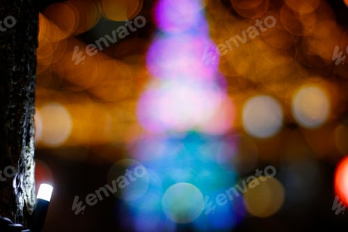 Preview: Christmas Tree And Garlands Blurred Background
