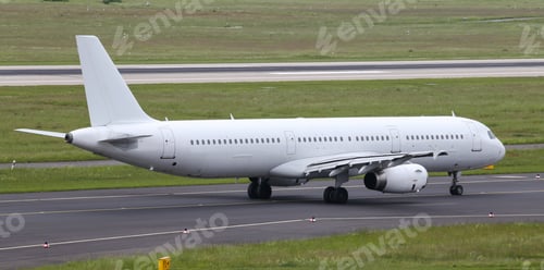 Preview: White Passenger Airplane Taxi In An Airport