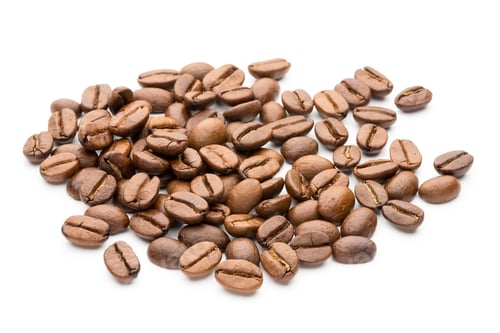 Preview: Coffee Beans Isolated On White Background, Closeup, Macro
