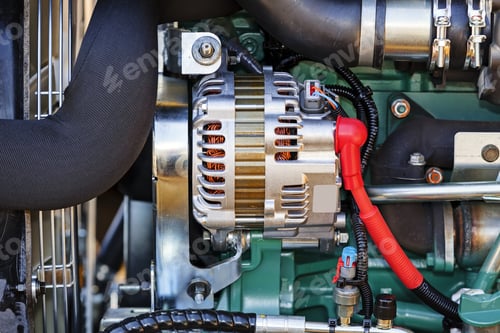 Preview: View On Motor Of New Excavator Digging