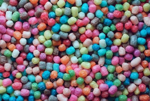 Preview: Colorful Corn Pieces For Children'S Plays. Bright Abstract Background.