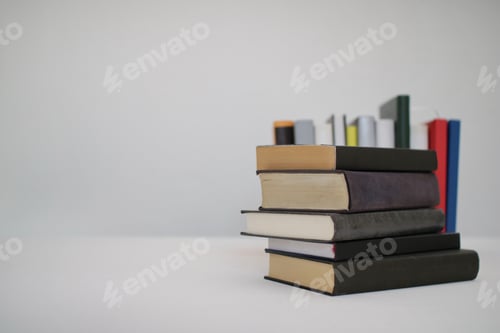 Preview: Stack Of Books On White Background