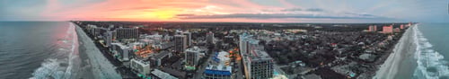 Preview: Myrtle Beach Aerial View At Sunset, South Carolina.