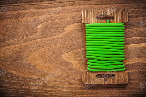 Preview: Garden Wire String On Wooden Board Gardening Concept.