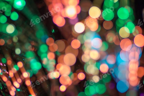 Preview: Colored Defocused Lights Background. Abstract Bokeh Lights .