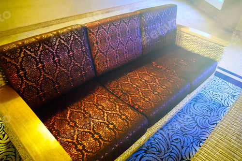 Preview: Arabic Couch With Ornate Ornament. Furniture In Arabic Style
