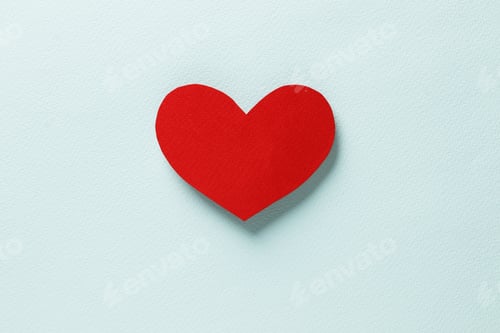 Preview: Decorative Hearts On A Blue Background. Valentine'S Day Decor Concept. February 14