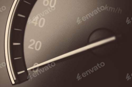 Preview: Close Up Shot Of A Speedometer In A Car.